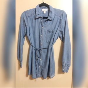 Denim maternity button down